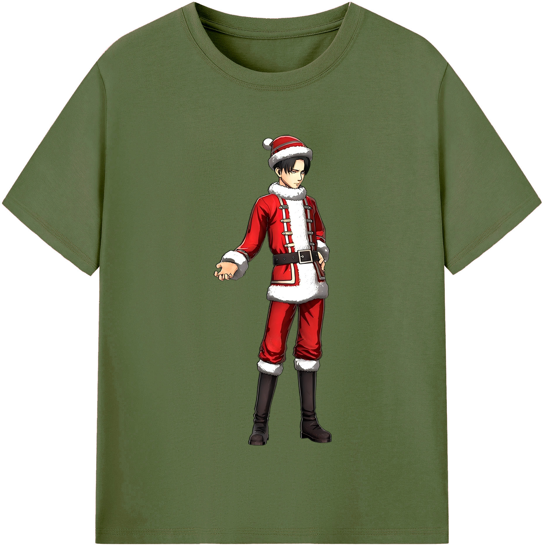 （画像用） 進撃の巨人 リヴァイ·アッカーマン Attack on Titan Levi Ackerman 綿100％半袖Tシャツ（フロントプリント）